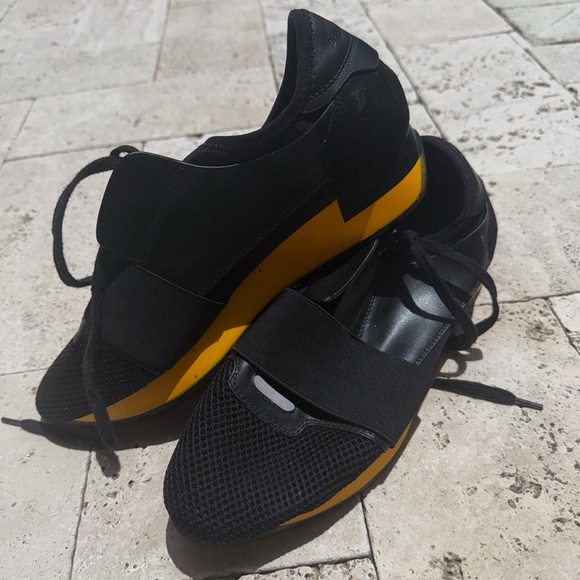 Balenciaga Black and Yellow Athletic Shoes - Picture 1 of 3